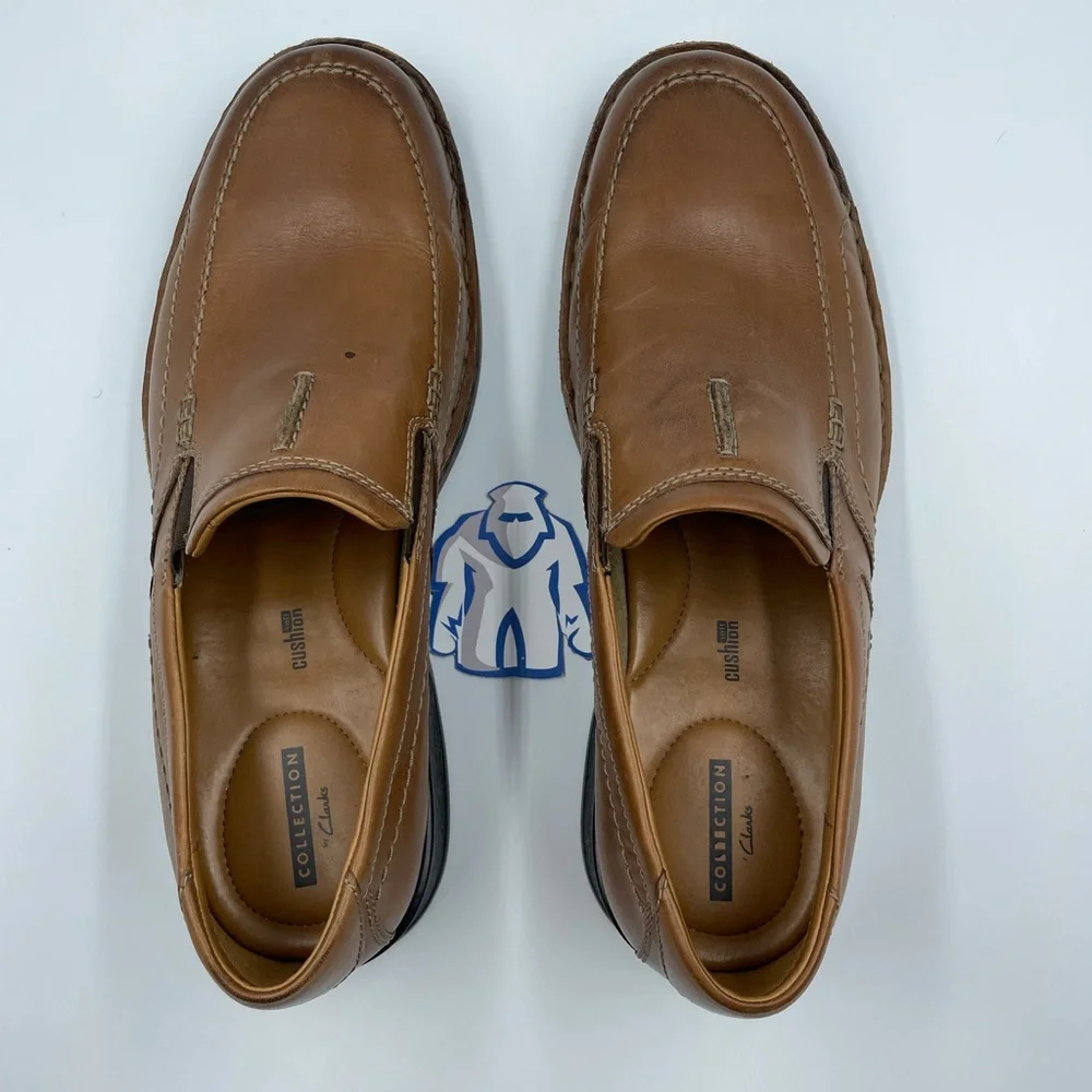 Clarks Escalade Brown Leather Slip-On Men’s‎ Sz 11
